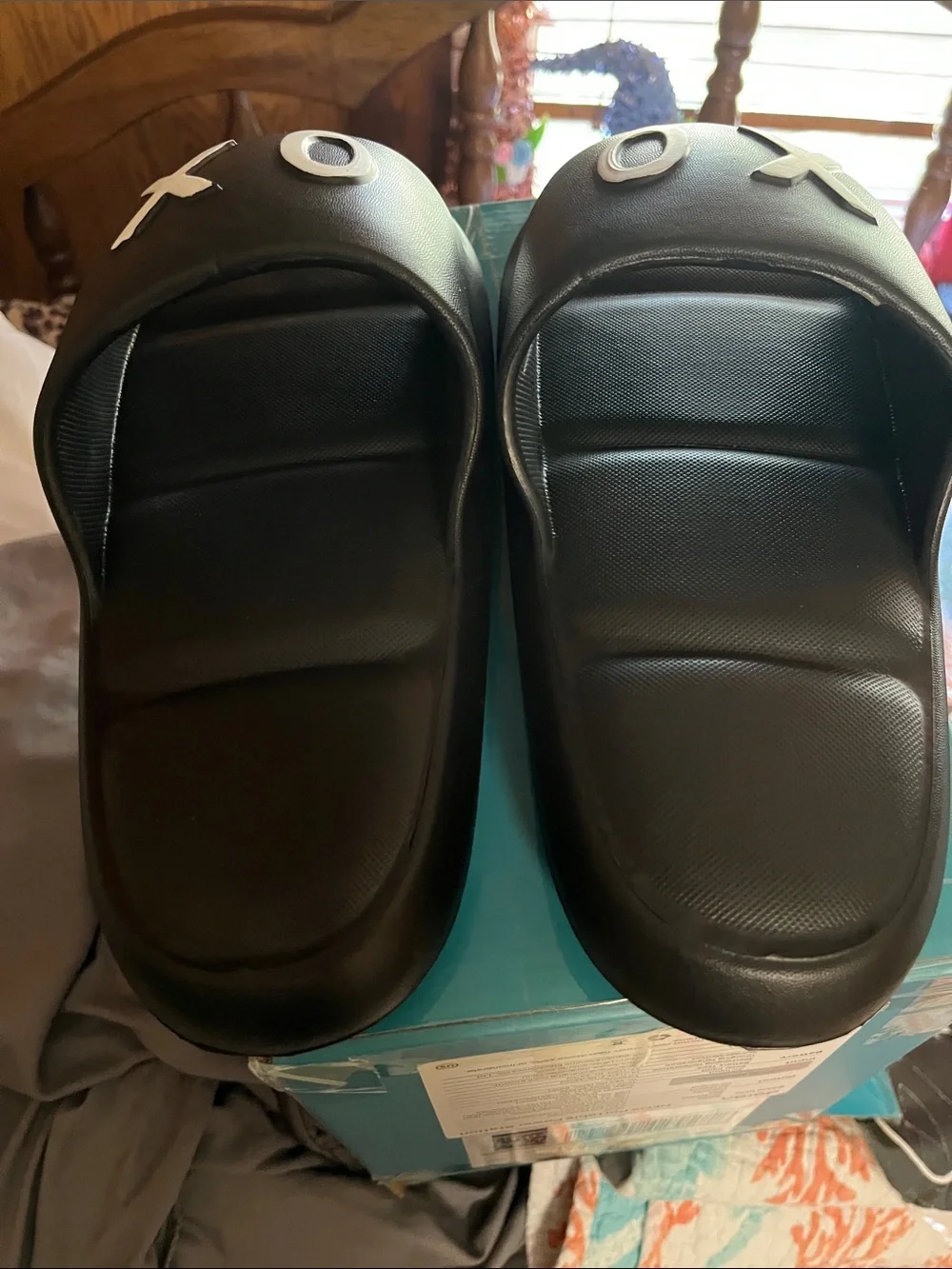 Kids Black XO Slide Sandals